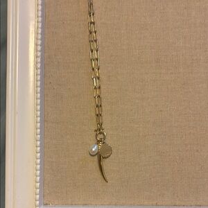 Stella & Dot Gold and White Layered Necklace